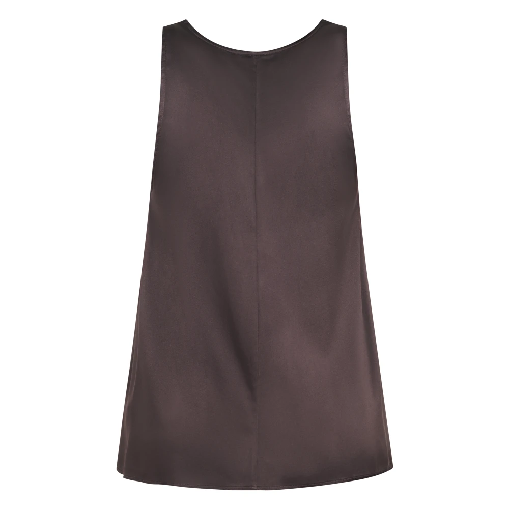 Forte Stijlvolle Zijden Top Brown Dames