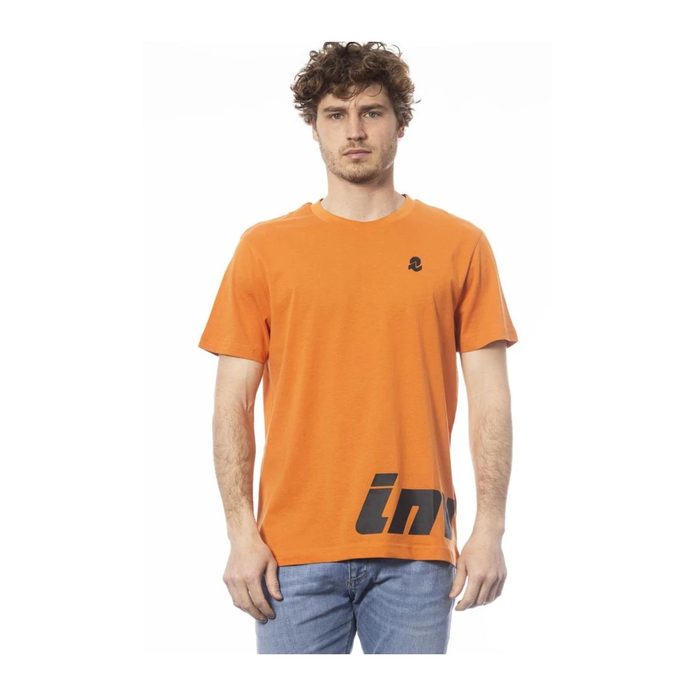 Invicta Men's Orange Cotton Logo Print Crew Neck T-Shirt