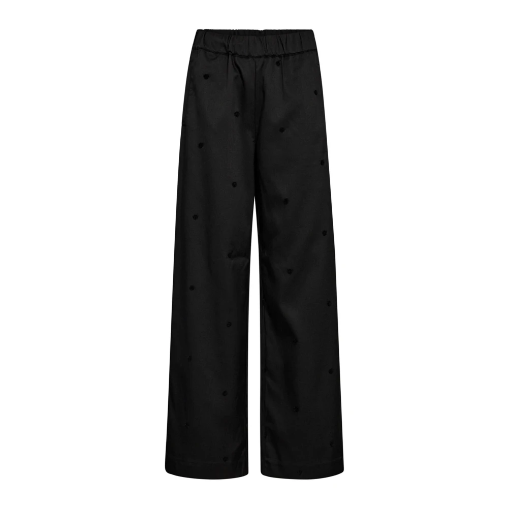 Co'couture Women's Black Dot Wide Leg Trousers - Wide Trousers - L - Trousers
