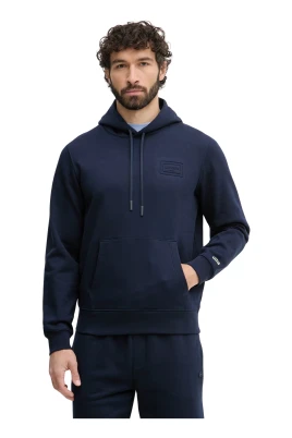 Huvtröja med präglad logotyp