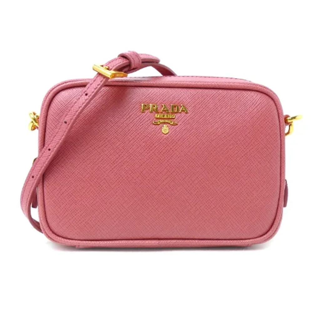 Prada Vintage Pre-owned Leather crossbody-bags Pink Dames