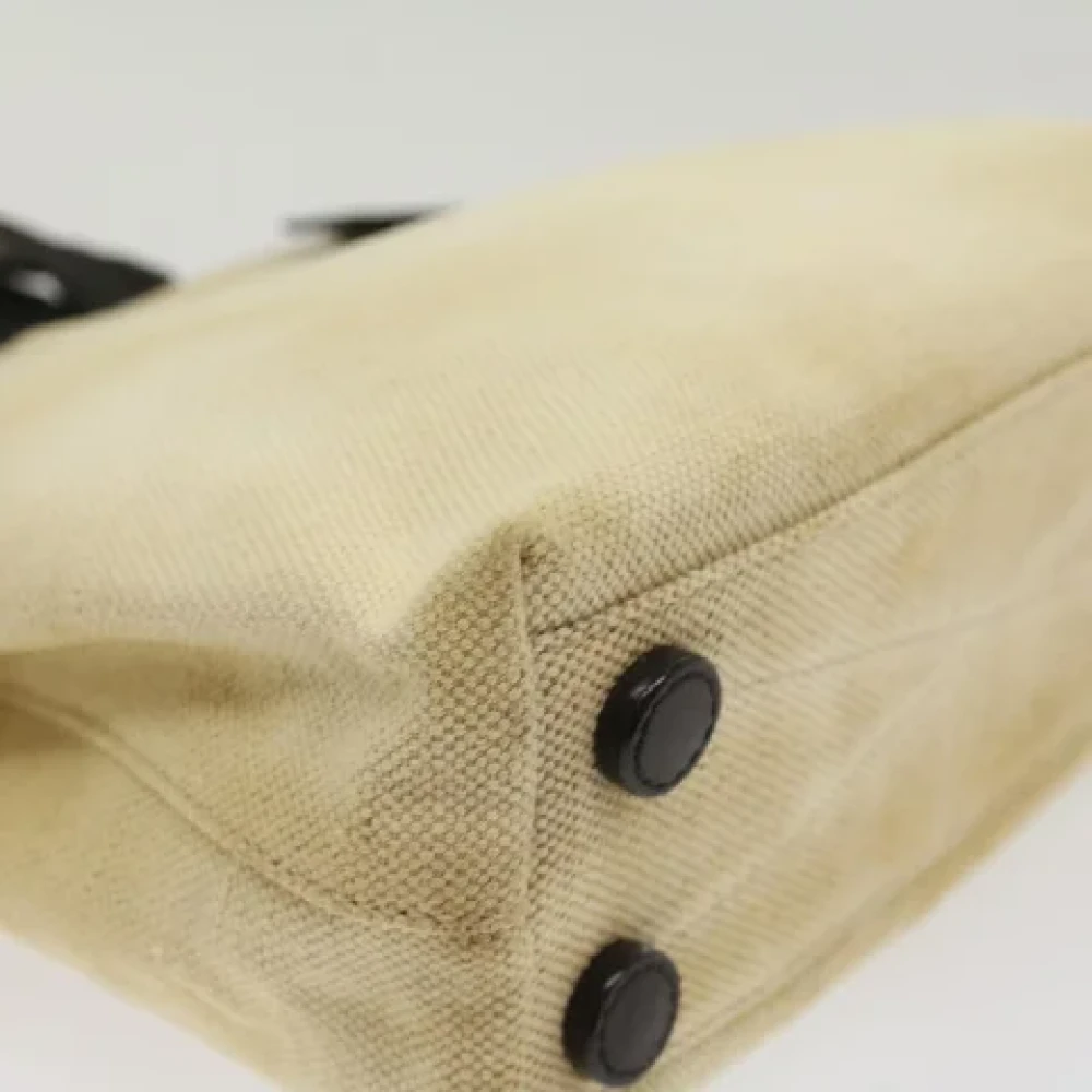 Prada Vintage Pre-owned Canvas prada-bags Beige Dames