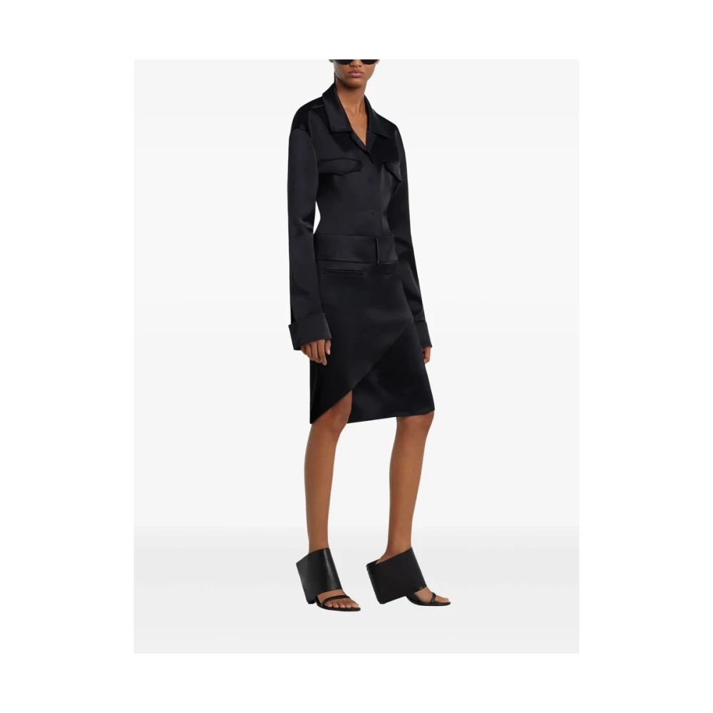 Courrèges Zwarte Geriemde Asymmetrische Rok Black Dames