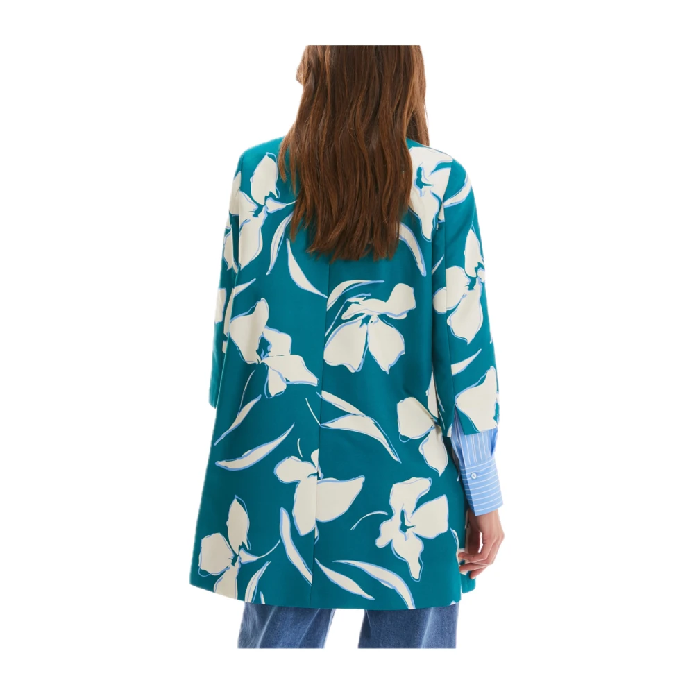 Pennyblack Bloemig Grafisch Katoenen Jas Blue Dames