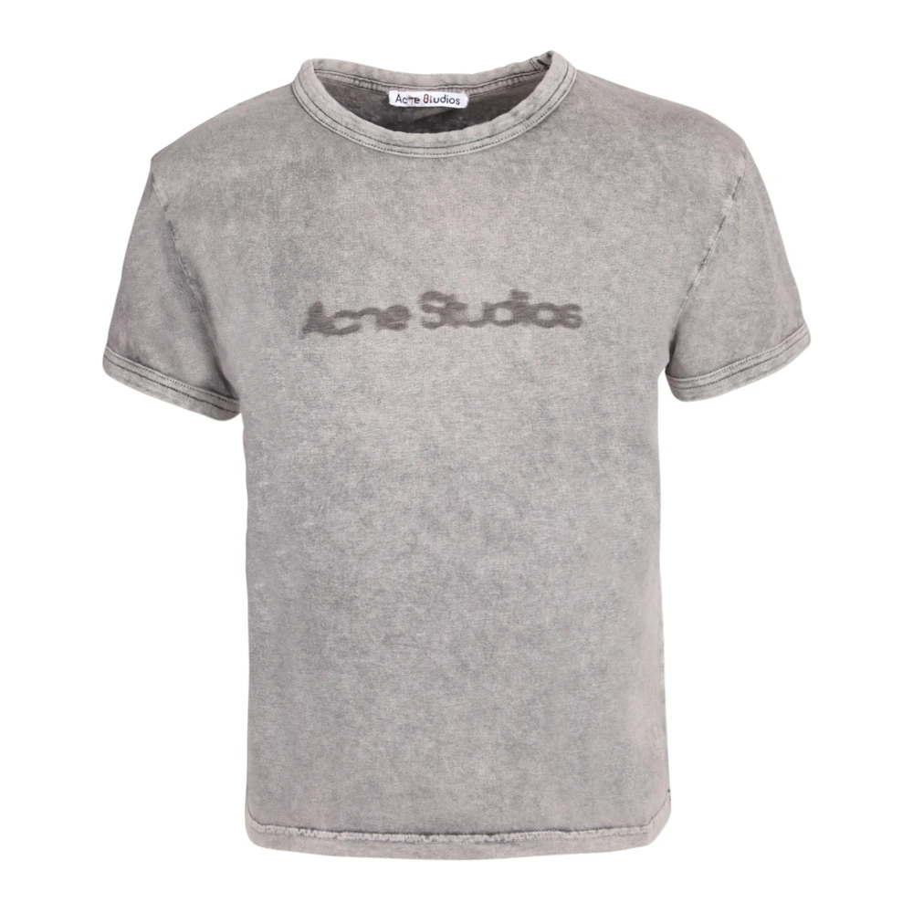 Acne Studios Grått Logo Tryck Bomull T-Shirt Gray, Dam