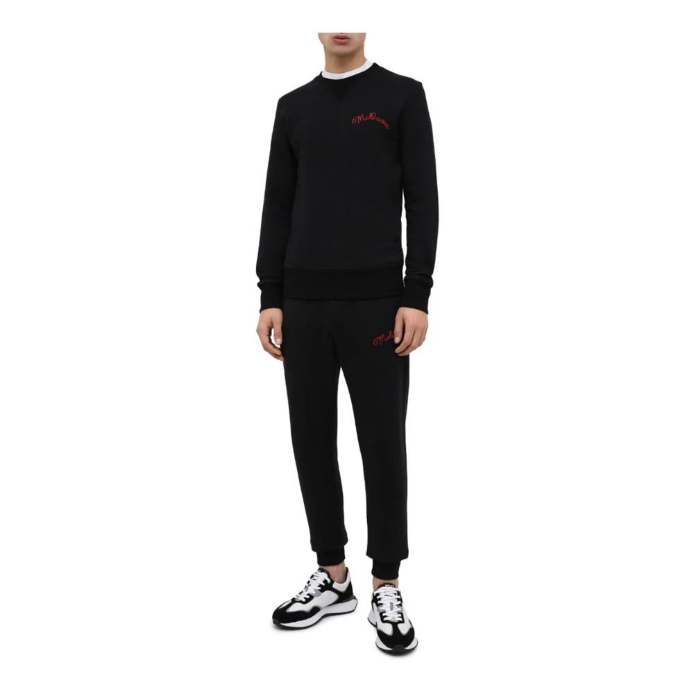 alexander mcqueen Sweatshirt met geborduurd detail Black Heren