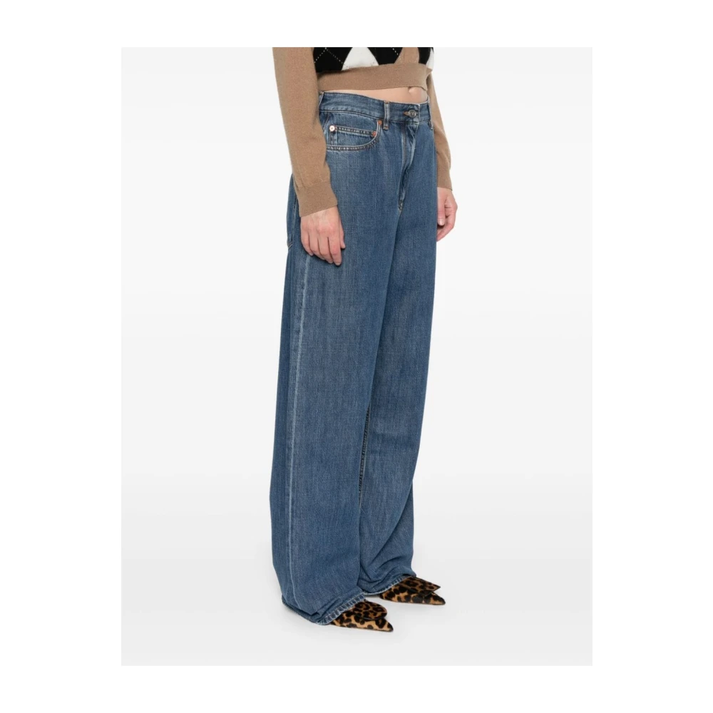 Valentino Garavani Wijde Pijp Denim Jeans Blue Dames