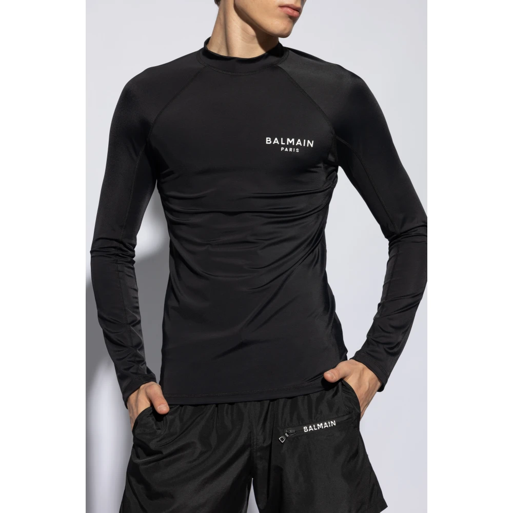 Balmain Zwemtop met logo Black Heren