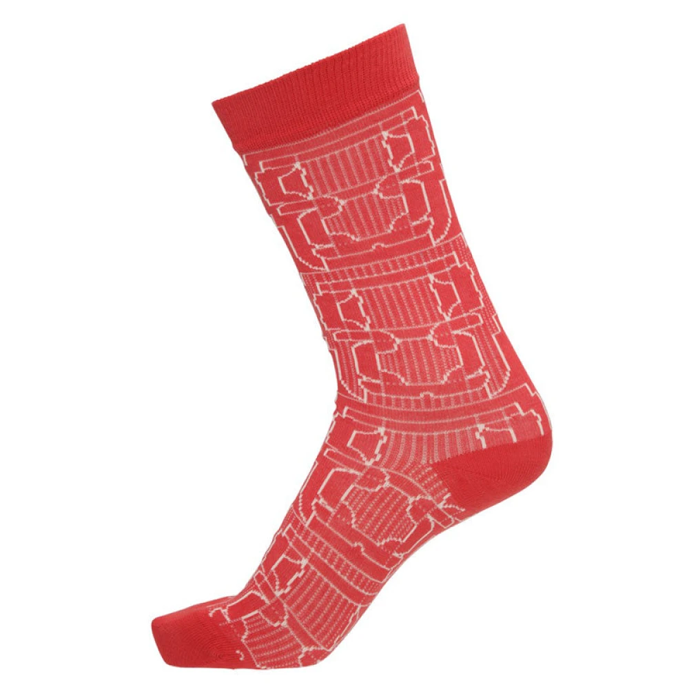 Henrik Vibskov Rode Dotted Box Socks Red Heren