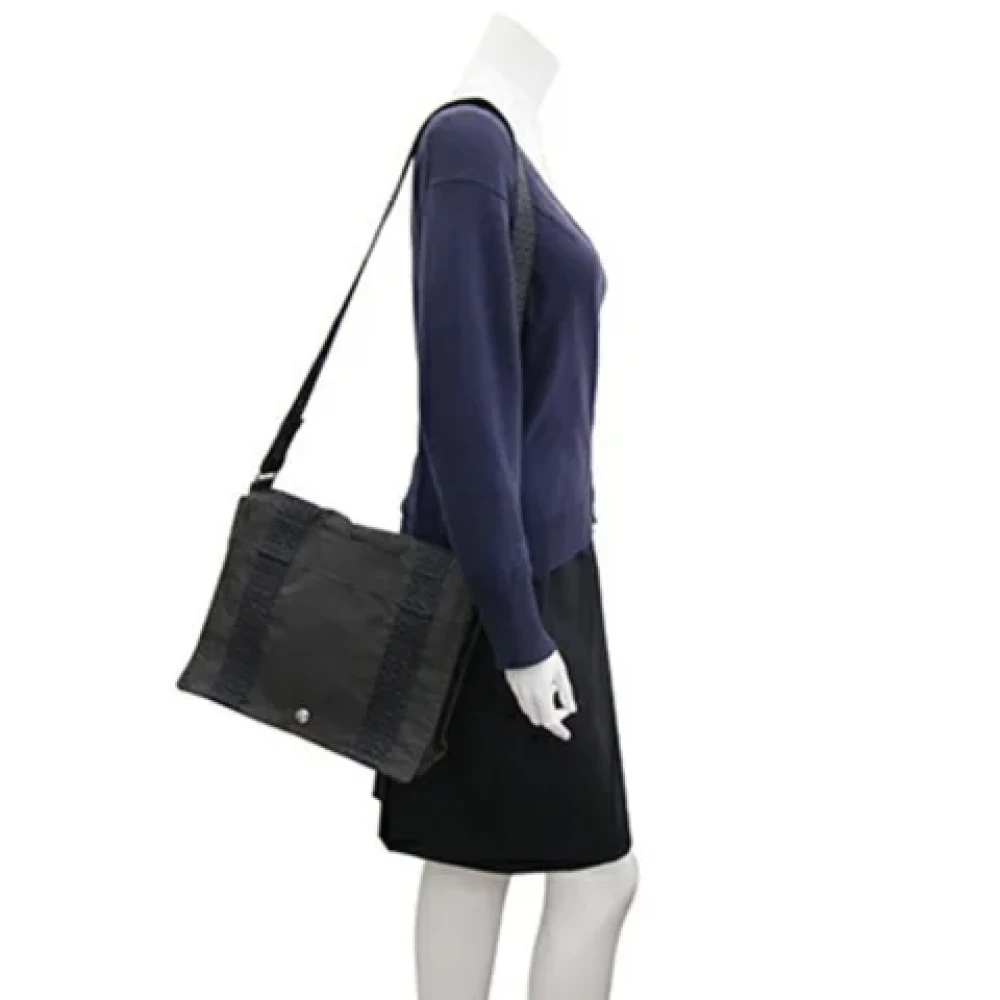 Hermès Vintage Pre-owned Canvas shoulder-bags Gray Dames