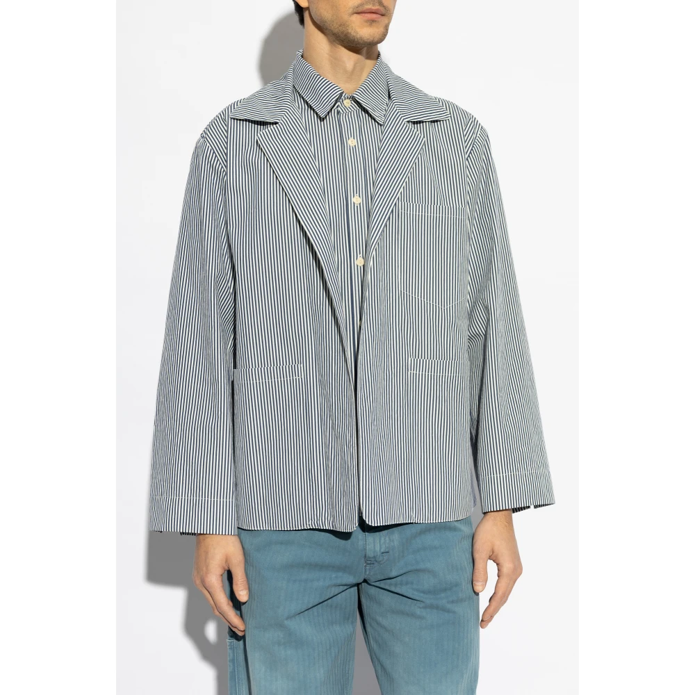 Maison Margiela Jas met streepmotief Blue Heren