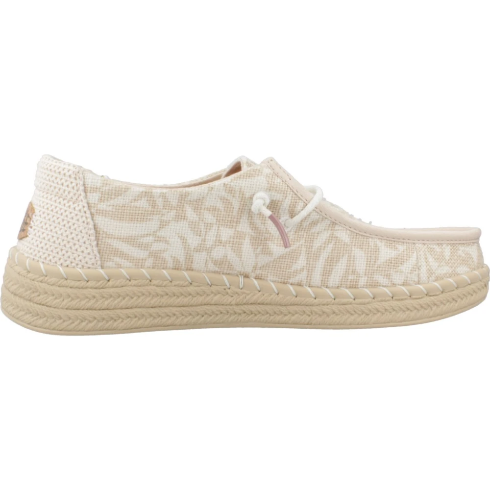 Hey Dude Retro Palm Espadrille Snörskor Beige, Dam