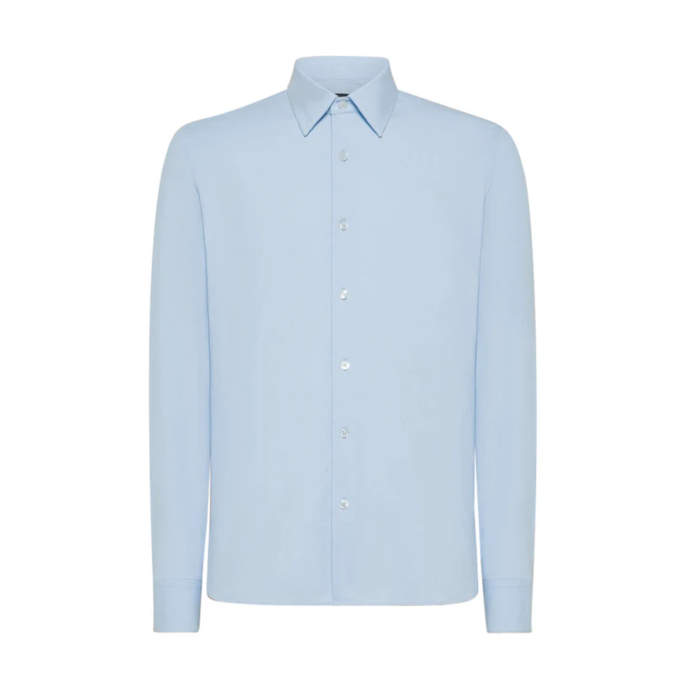 RRD Geometric Jacquard Oxford Shirt Blue Heren