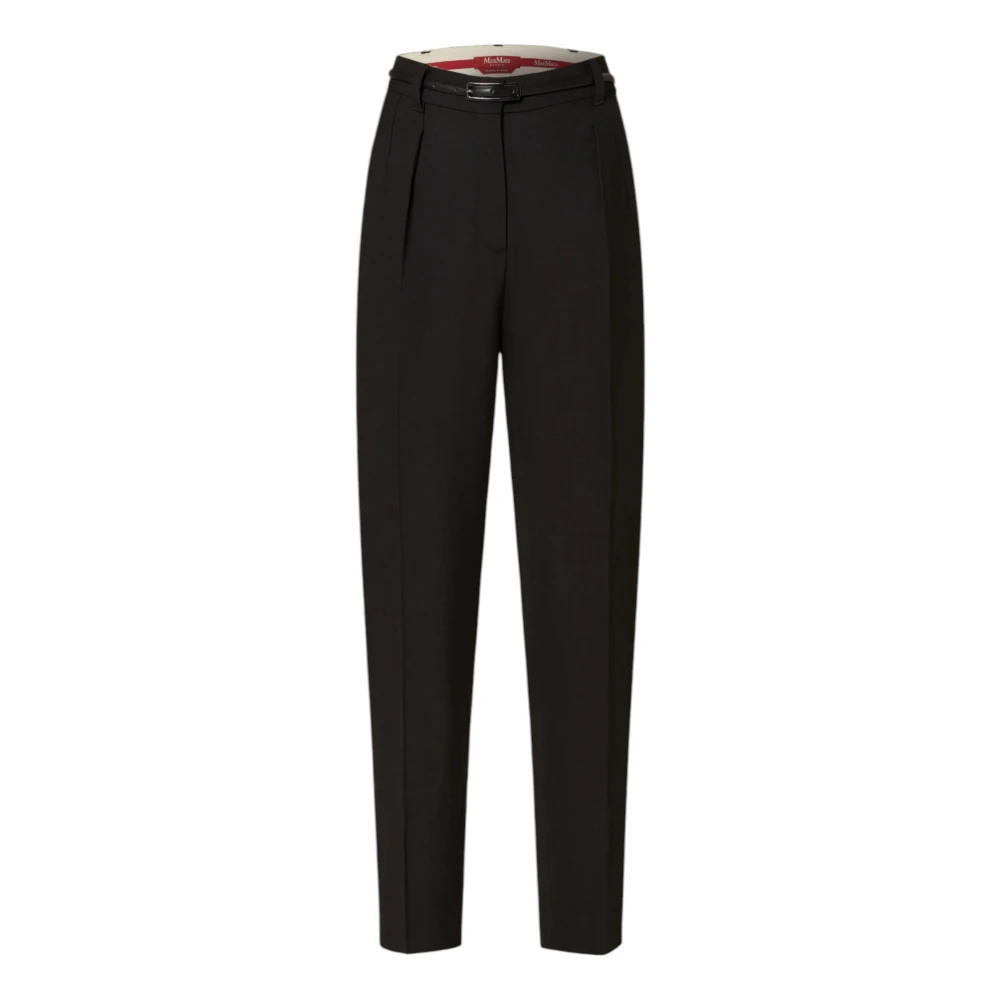 Max Mara Klassieke Vrouwelijke Tapered Leg Broek Black Dames