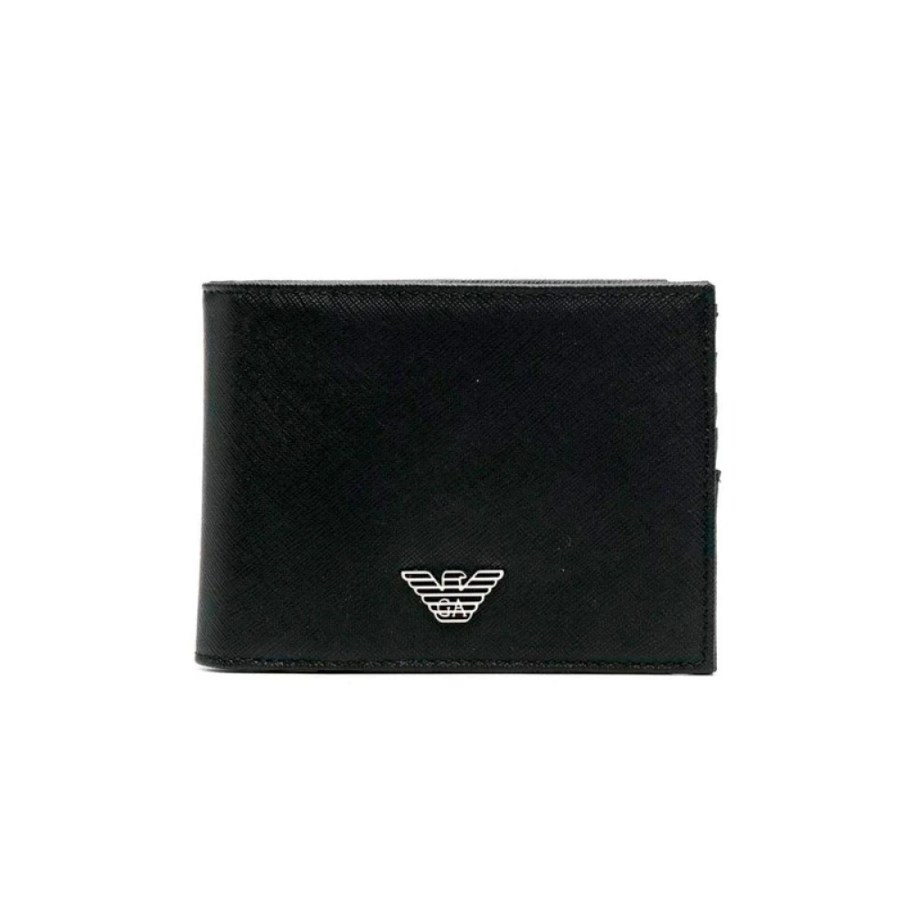Armani Mannelijk Zwart Accessoires Heren, One Size, Logo Portemonnee