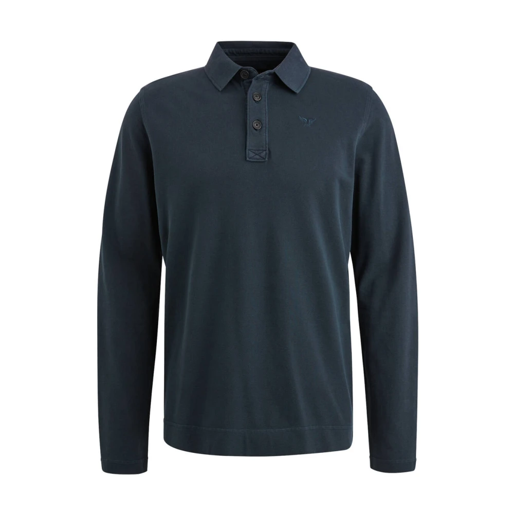 PME Legend Lange mouw polo shirt piqué kledingstuk Blue Heren