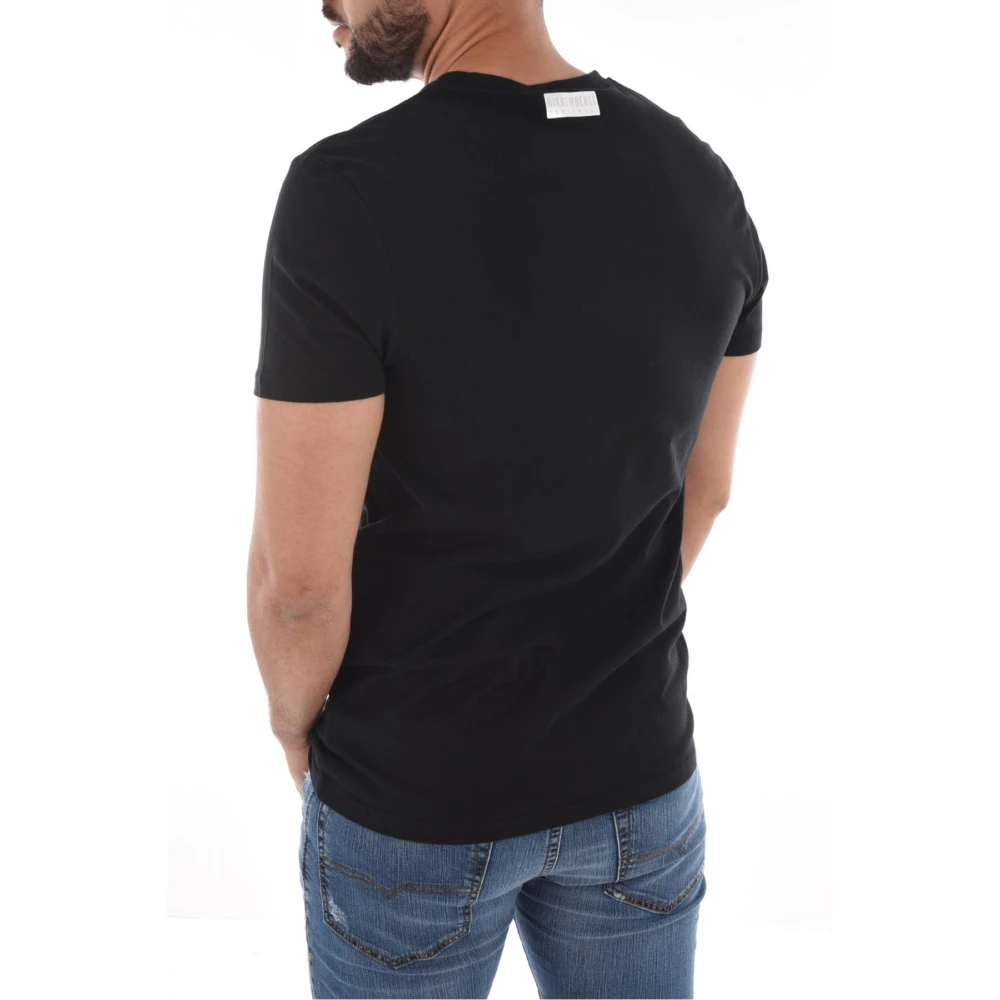 Bikkembergs Bedrukt Katoenen T-shirt Zwart Black Heren