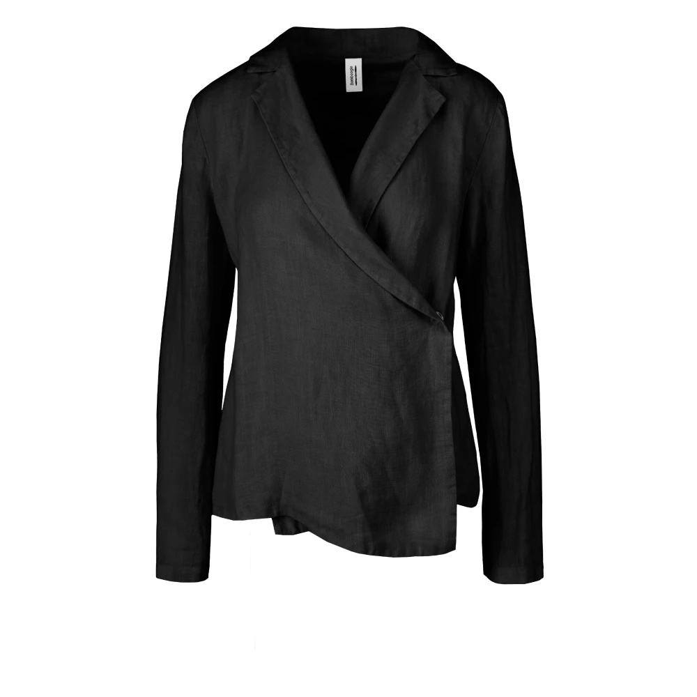Bomboogie Femme Noir Vestes, Taille: 40 Fr Veste En Lin À Coupe Asymétrique