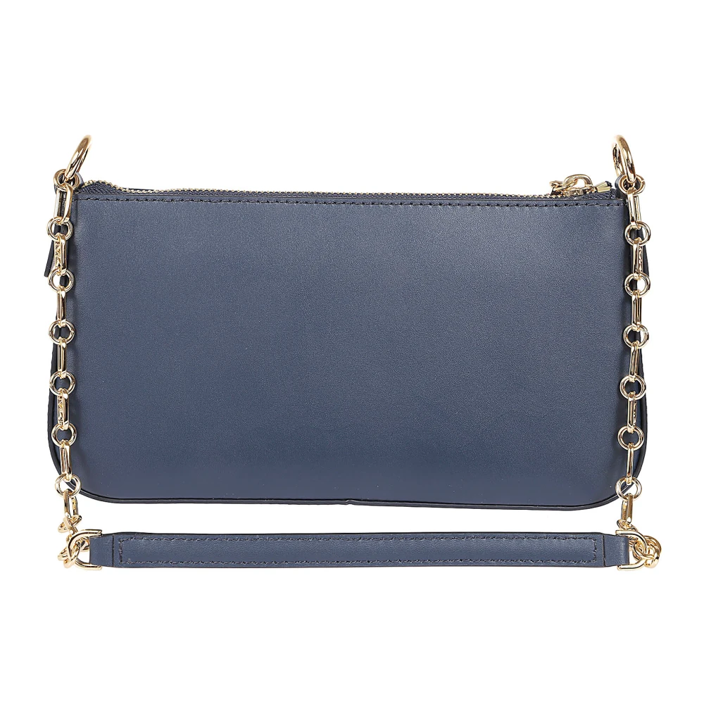 Michael Kors Navy Leren Schoudertas met Ketting Blue Dames