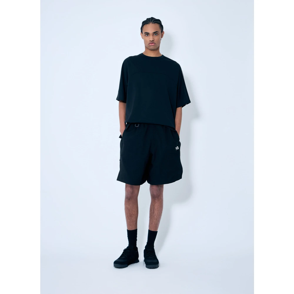 Y-3 Logo Print Crewneck Korte Mouw T-shirt Black Heren