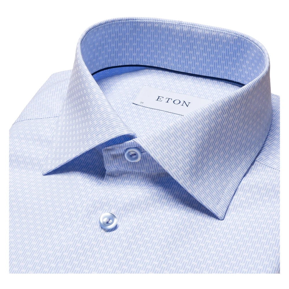 Eton Kreukvrije Dobby Overhemd Blue Heren
