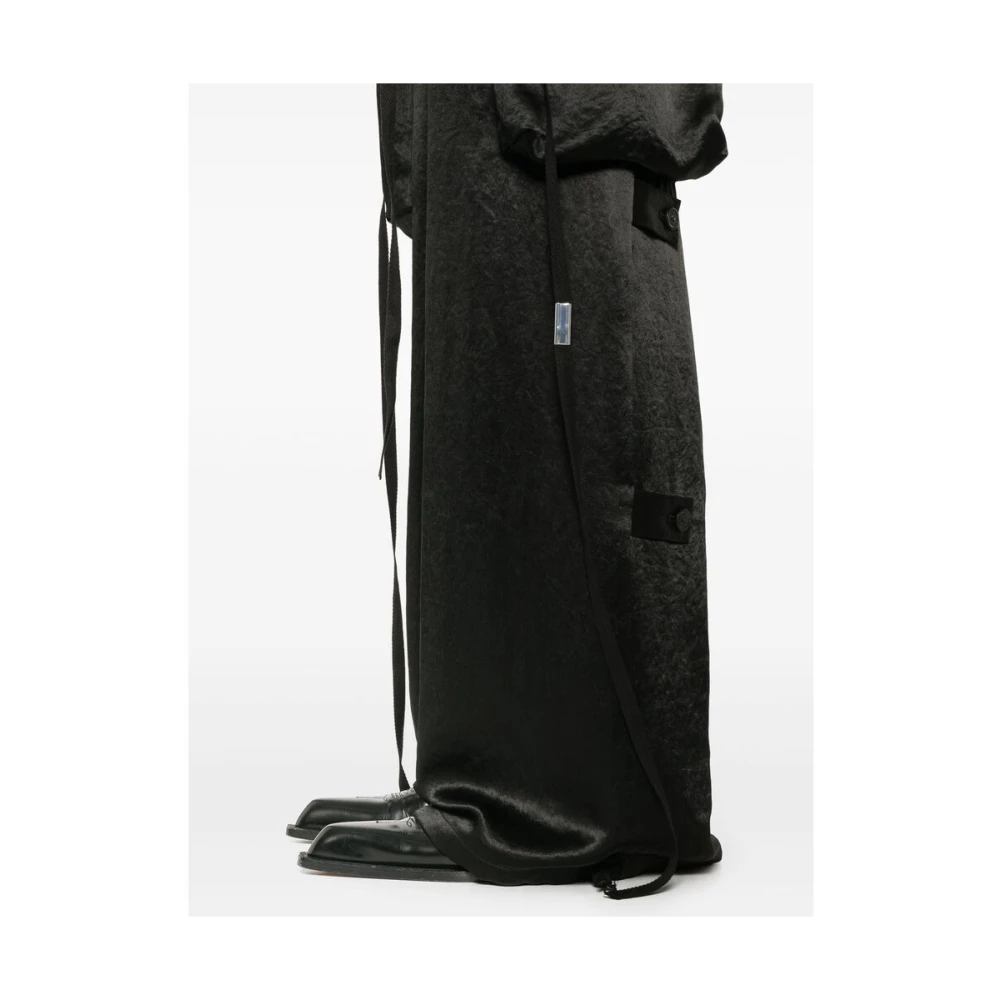 Ann Demeulemeester Zwarte Cargo Broek met Riem Detail Black Dames