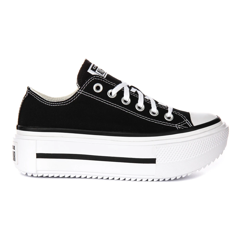 Converse Women's Black White Textile Trainers Double Stack - Sneakers - 8 Uk - Shoes
