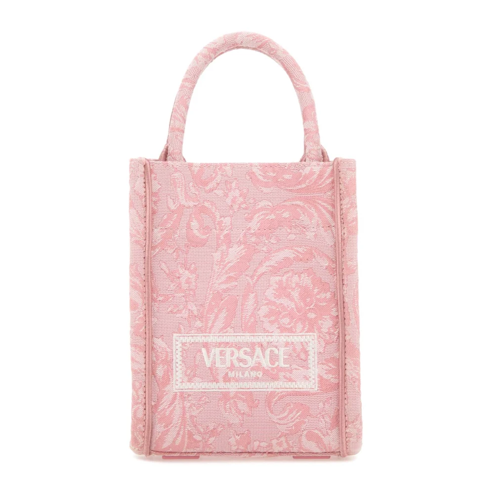 Versace Mini Athena Geborduurde Handtas Pink Dames
