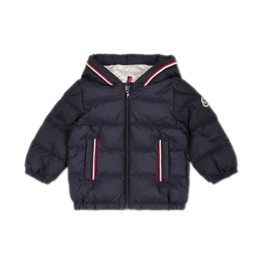 Moncler Barn Vadderad Jacka med Logopatch Blue, Unisex