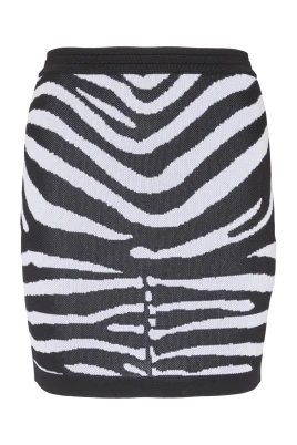 Zebra stickad kort kjol