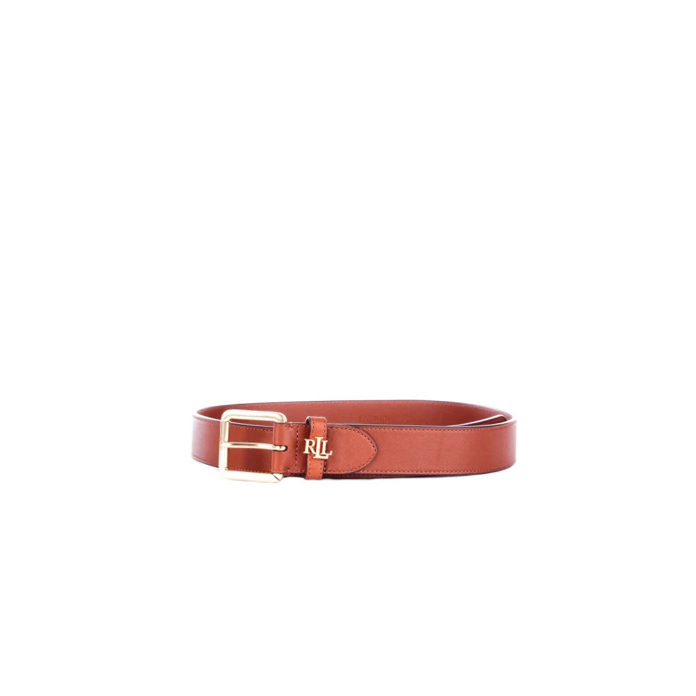 Ralph Lauren Stijlvol Logo Voorste Gesp Riem Brown Dames