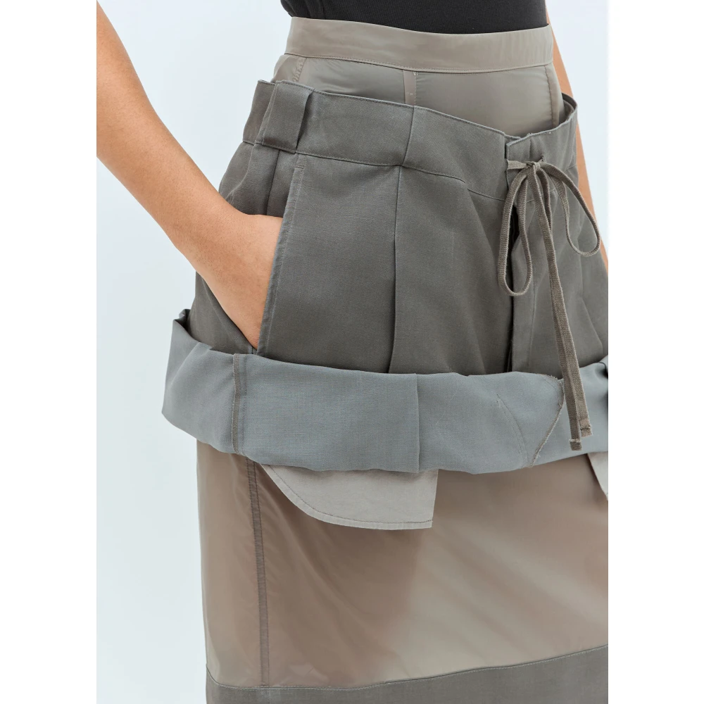 Maison Margiela Gelaagde Midi Rok Gray Dames