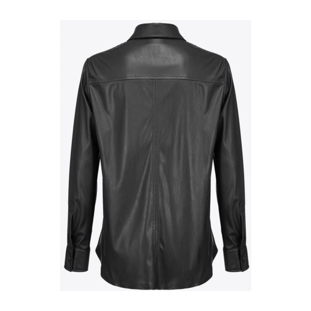 pinko Imitatieleren Shirt Black Dames