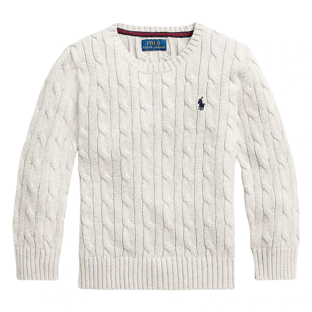 Ralph Lauren Boys White Cable Knit Jumper In