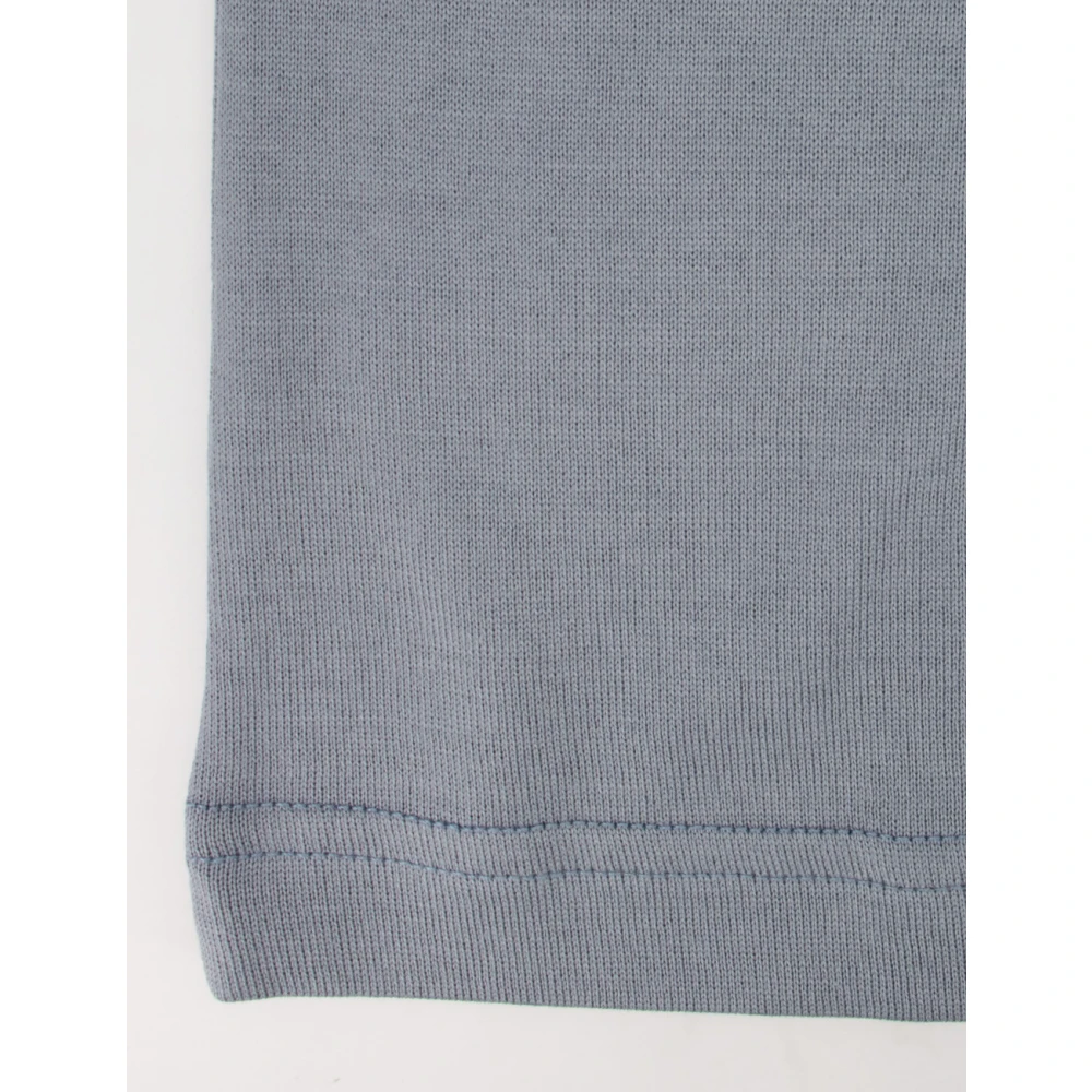 Eleventy Katoenen Crew-neck T-shirt met Stijlvol Contrast Blue Heren