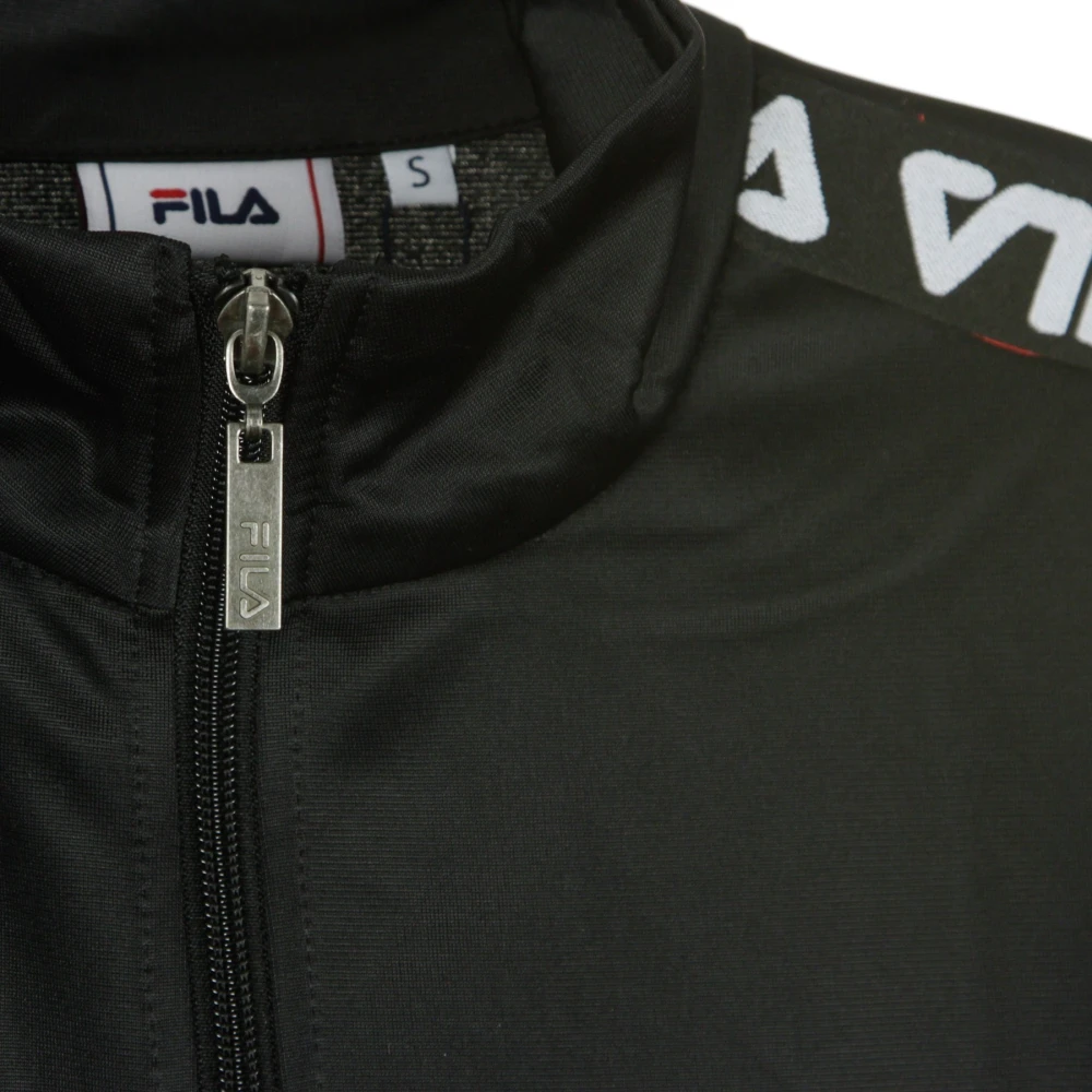 Fila Zwarte Tape Trainingspak Jas Mannen Black Heren