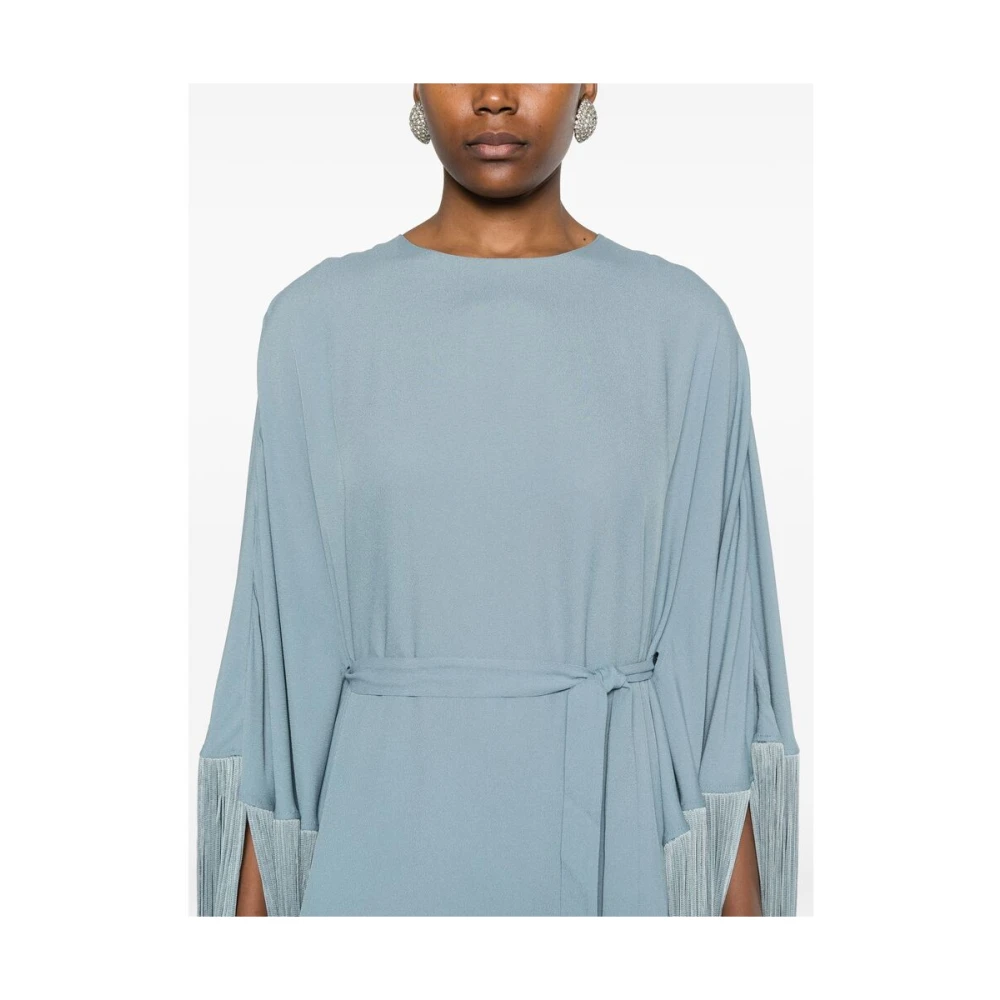 Taller Marmo Groen Aqua Cape Mouw Franje Jurk Blue Dames