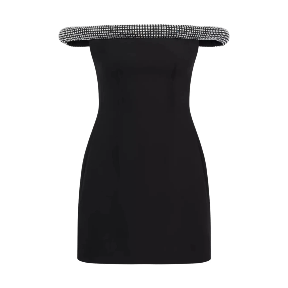 David Koma Zwarte Kristal Mini Jurk Black Dames