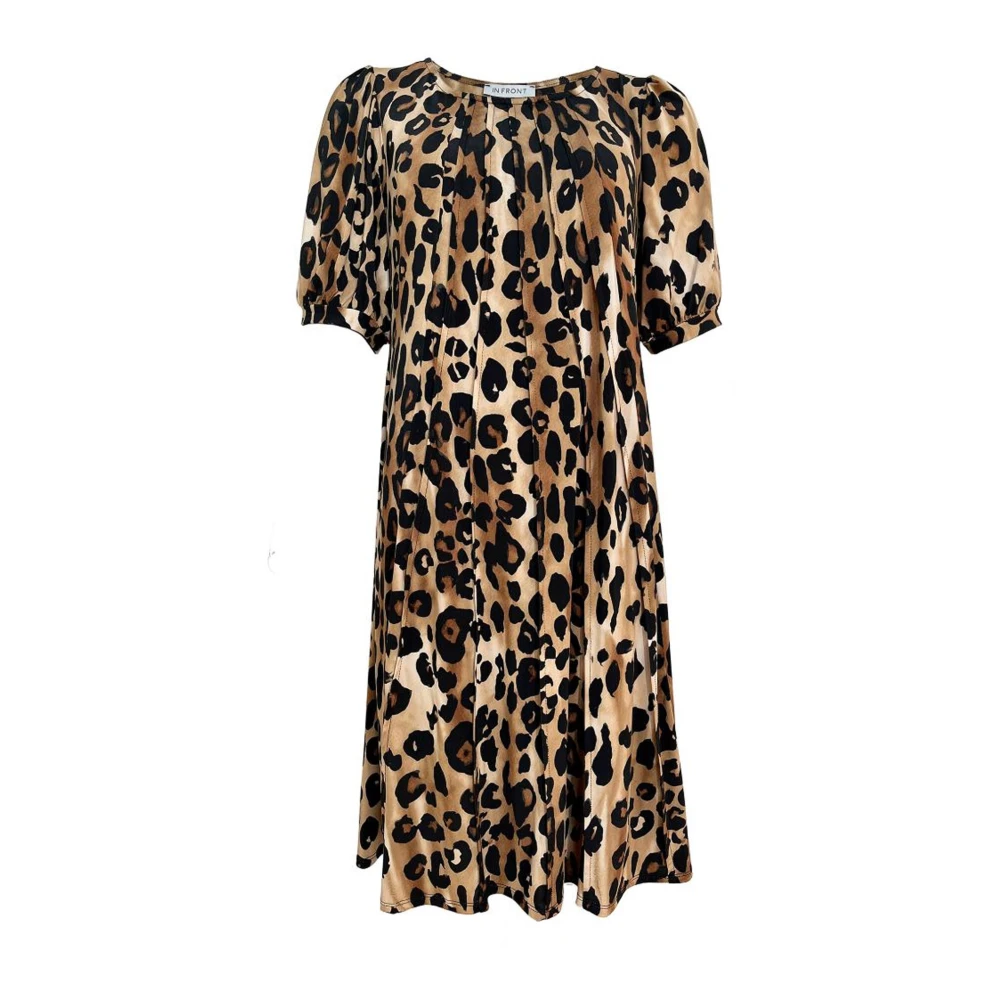 IN Front Lucette Jurk 1 2 Mouw Lichtbruin Brown Dames