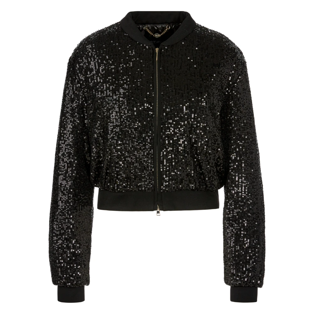 Marc Cain Pailletten Blouson Jas Black Dames