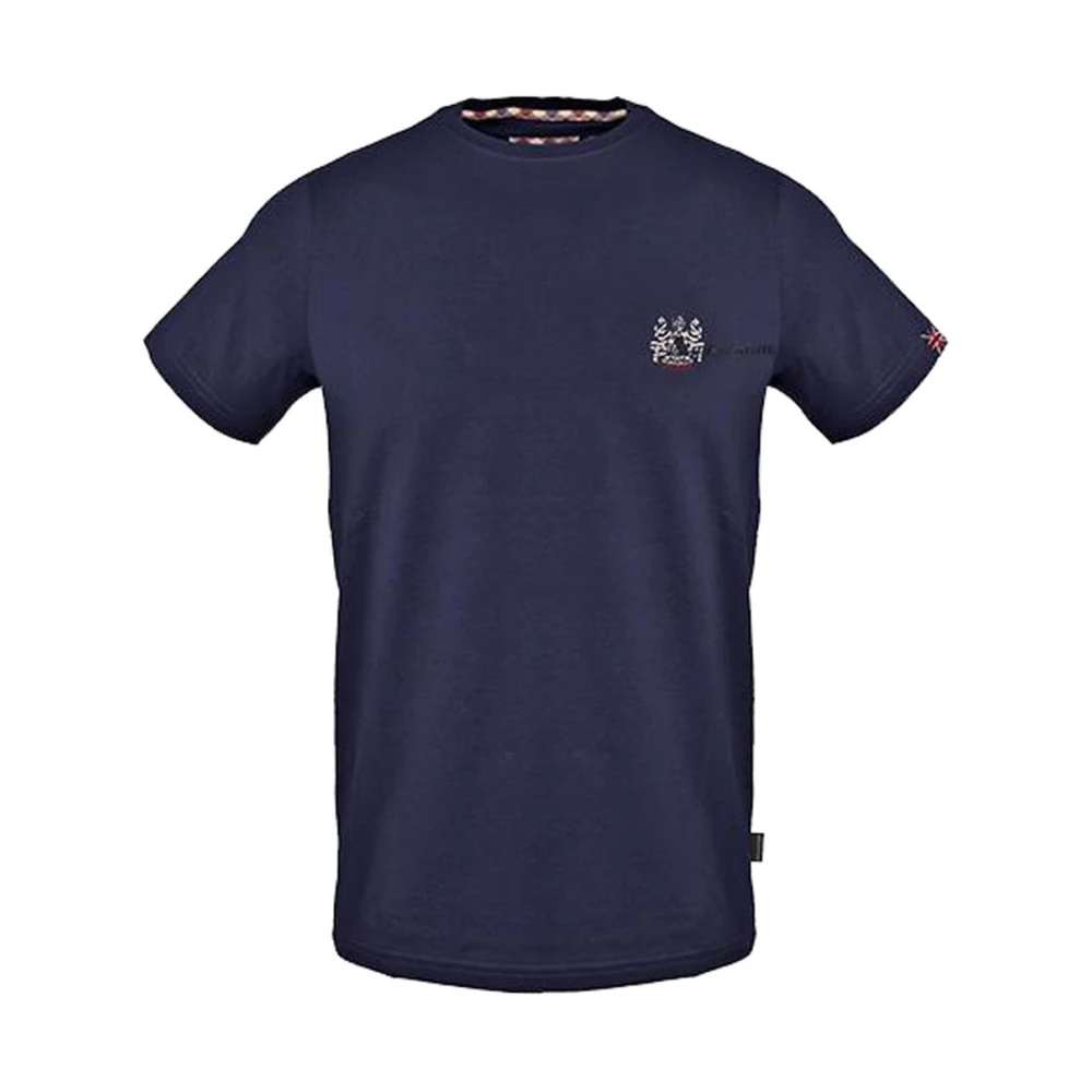 Aquascutum Katoenen T-shirt met Union Jack-vlag Blue Heren