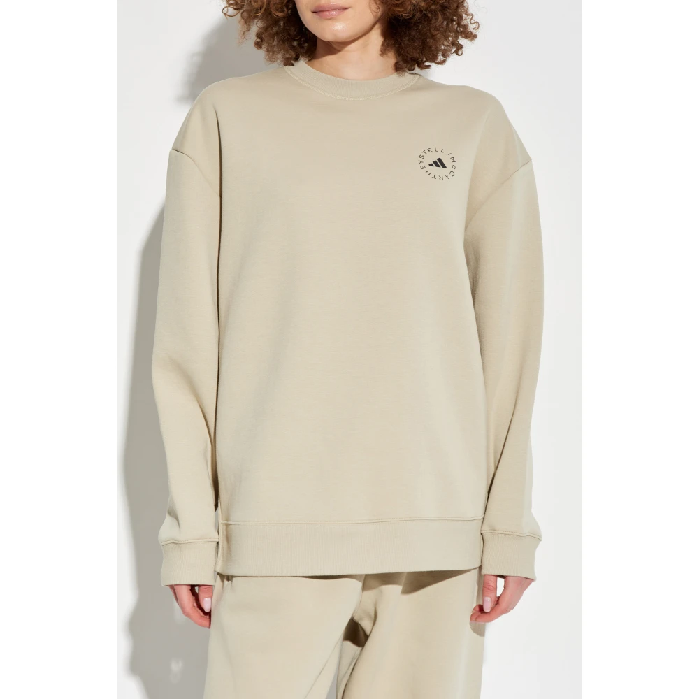 adidas by stella mccartney Sweatvest met bedrukt logo Beige Dames