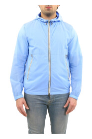 Blå crinkle windbreaker jakke