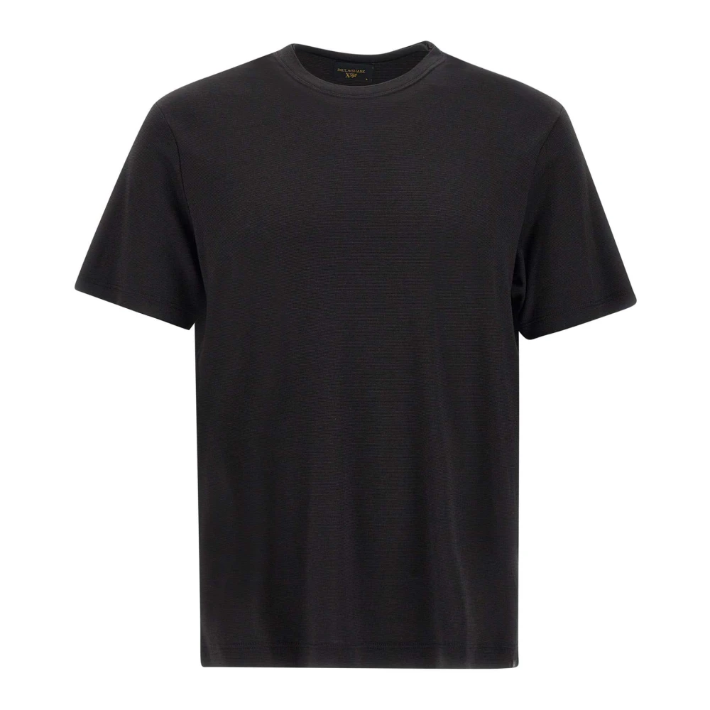 PAUL & SHARK Zwart Katoenblend T-shirt met Logo Black Heren