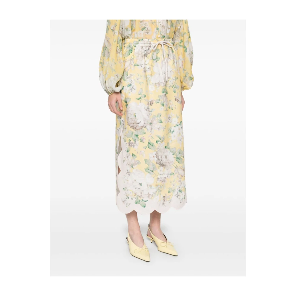 Zimmermann Gele Linnen Rok met Acaciaprint Multicolor Dames