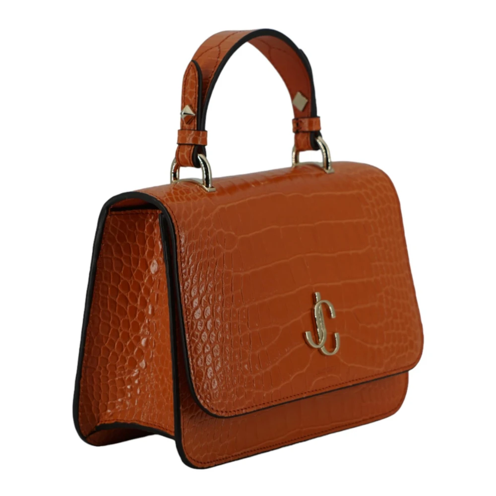 Jimmy Choo Gestempeld leren bovenhandvat schoudertas Orange Dames
