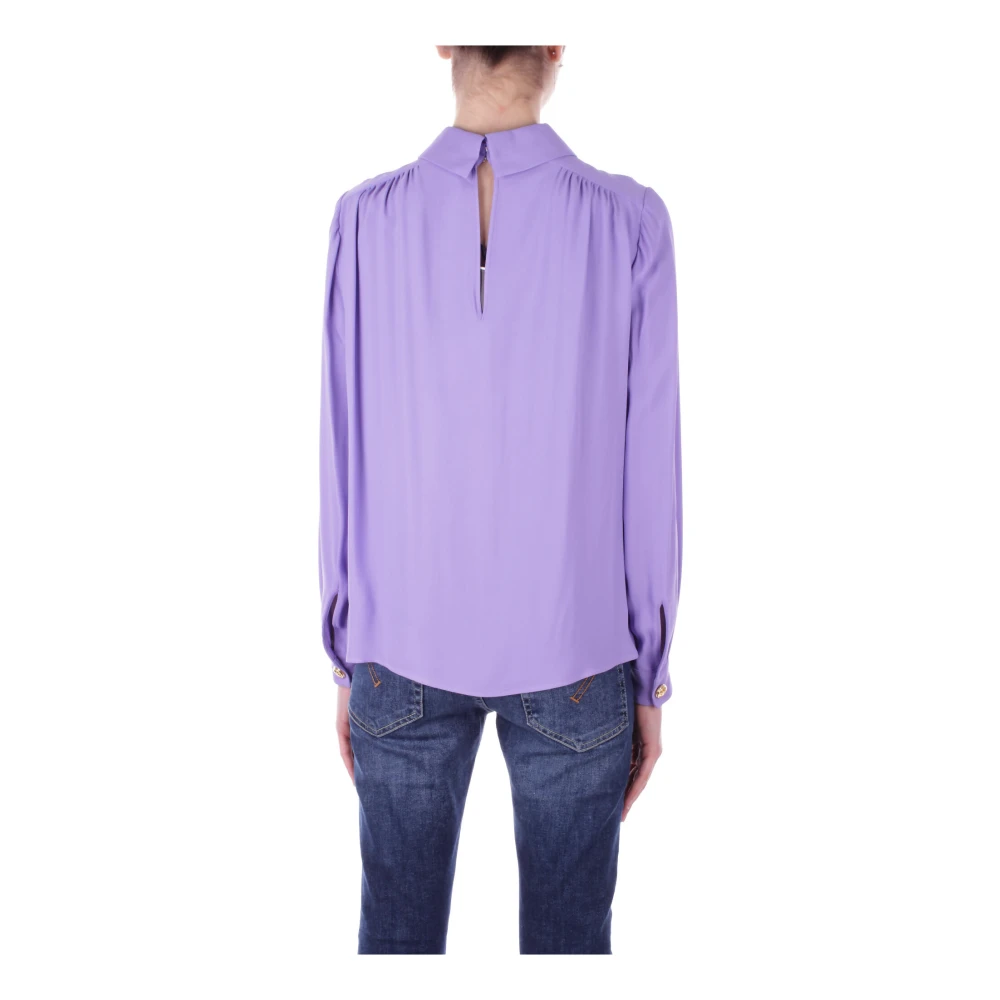Elisabetta Franchi Stijlvolle Damesblouse met Logoprint Purple Dames