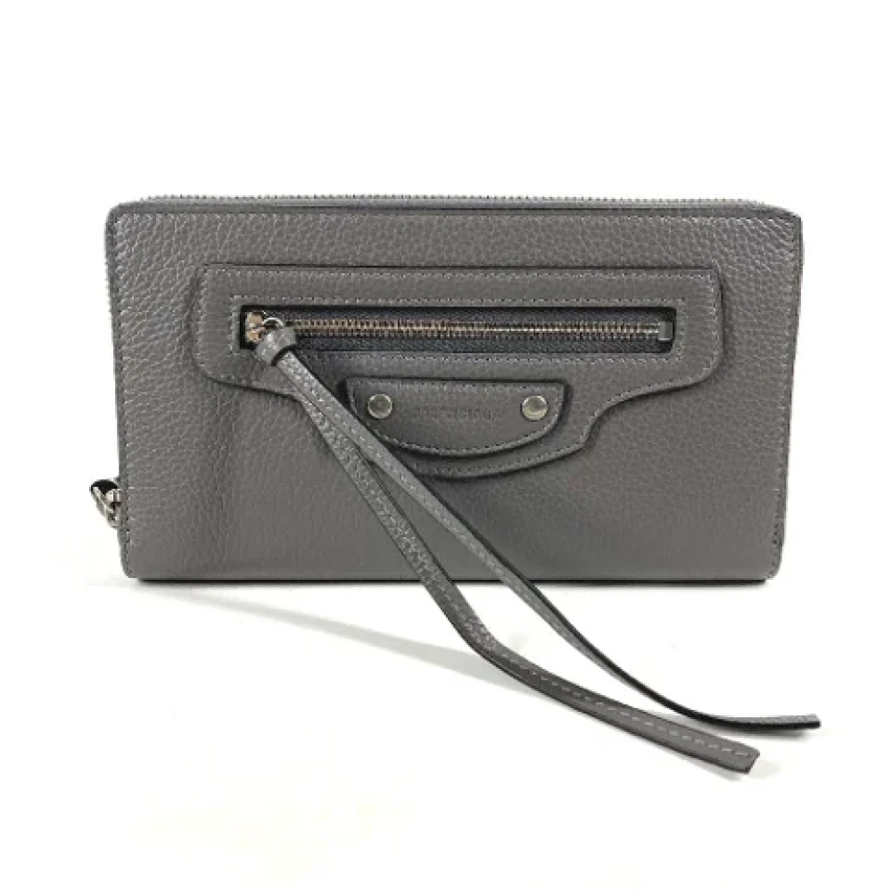 Balenciaga Vintage Pre-owned Leather wallets Gray Dames