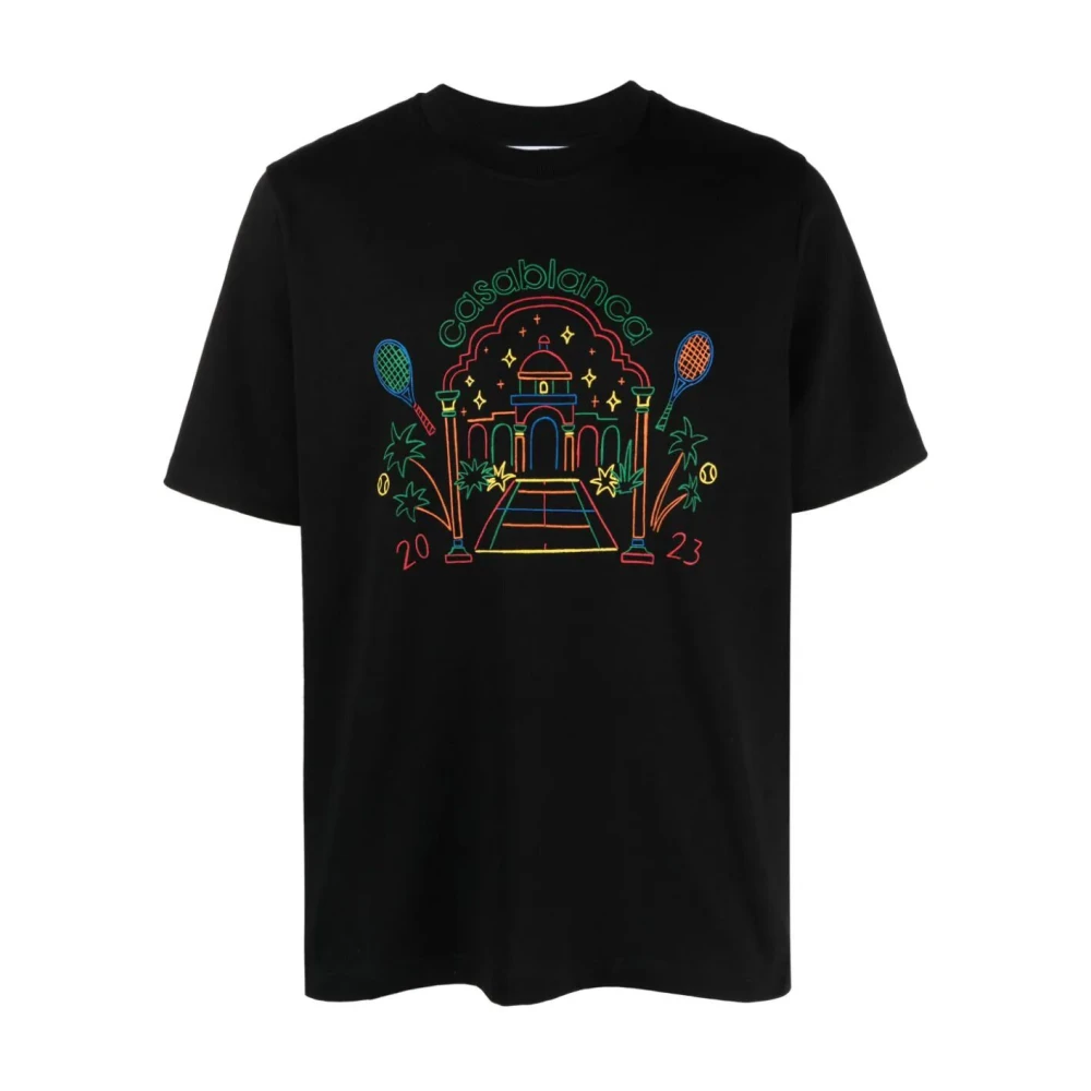 Casablanca Regenboogkrijt Tempel T-Shirt Black Heren