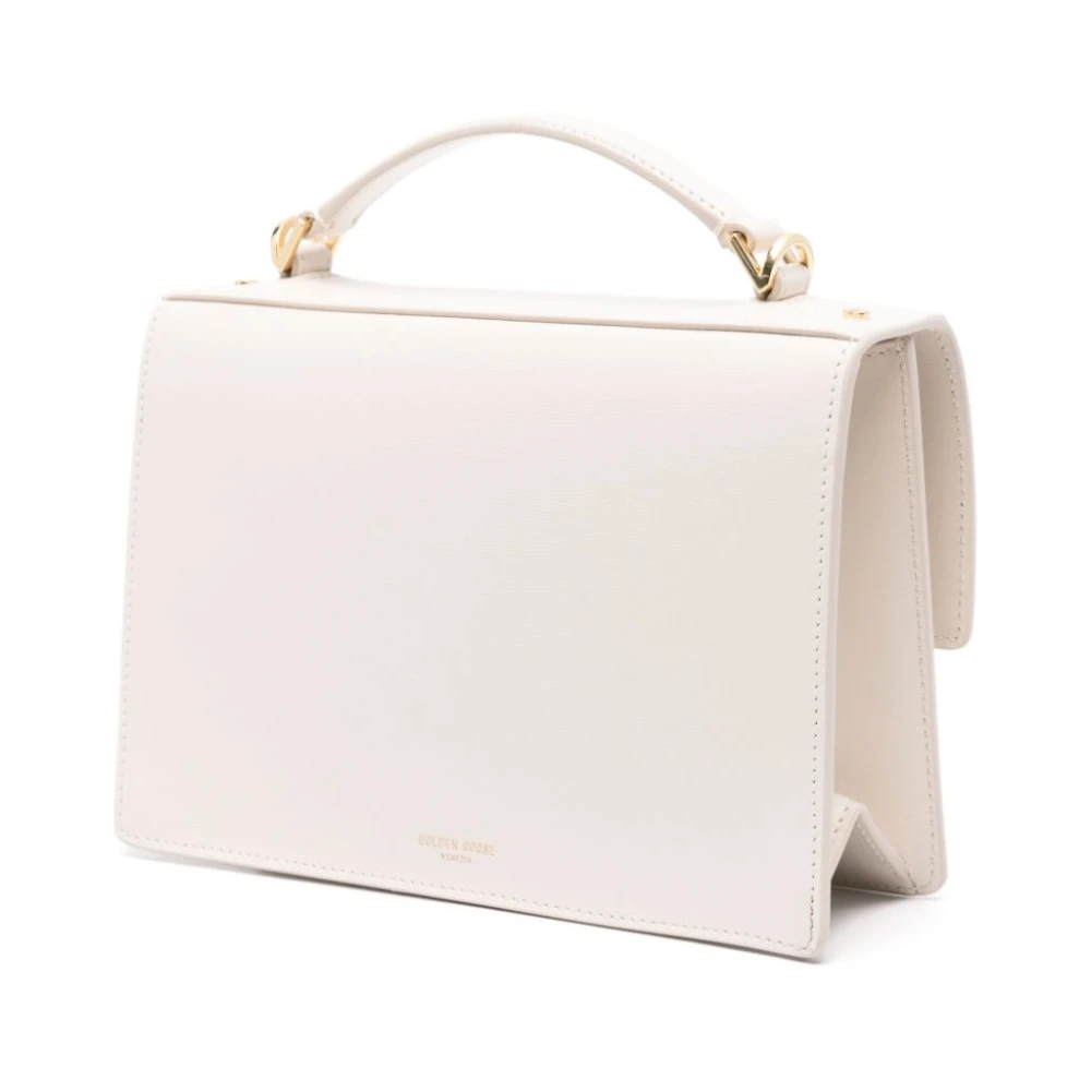 Golden Goose Ivoorleren handtas met gouden hardware White Dames
